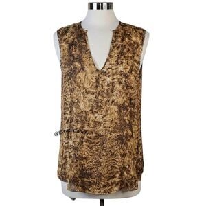 Oscar de la Renta V-Neck Sleeveless Silk Blouse Size 12